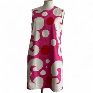Marimekko Siluetti Keidas Cotton Sateen POLKA DOT Dress sz 6 Medium NWT